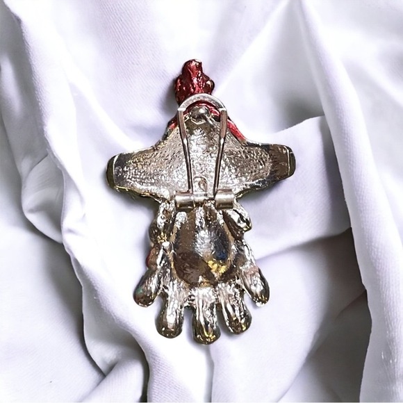 Vintage Gorgeous Beaded Bird Necklace and Earring Jewelry Set with Rhinestones - Picture 5 of 6